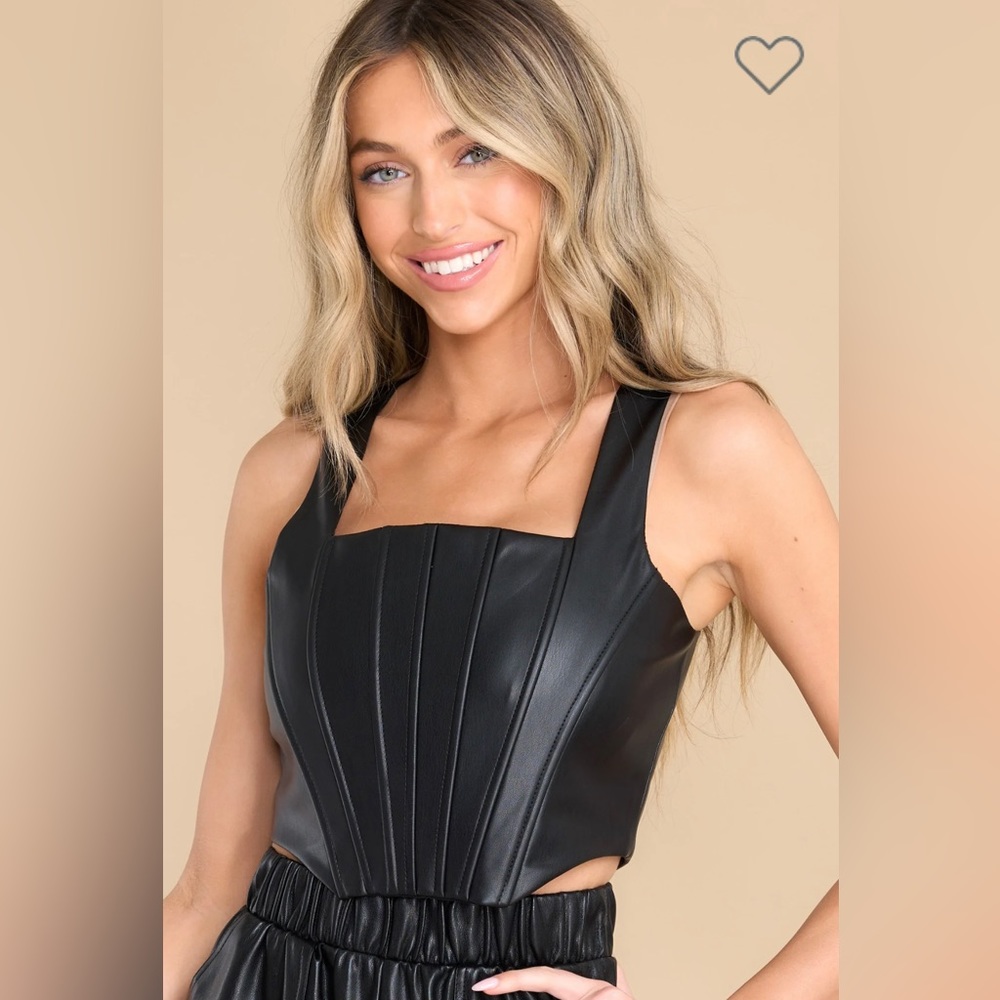 Faux Leather Corset Top